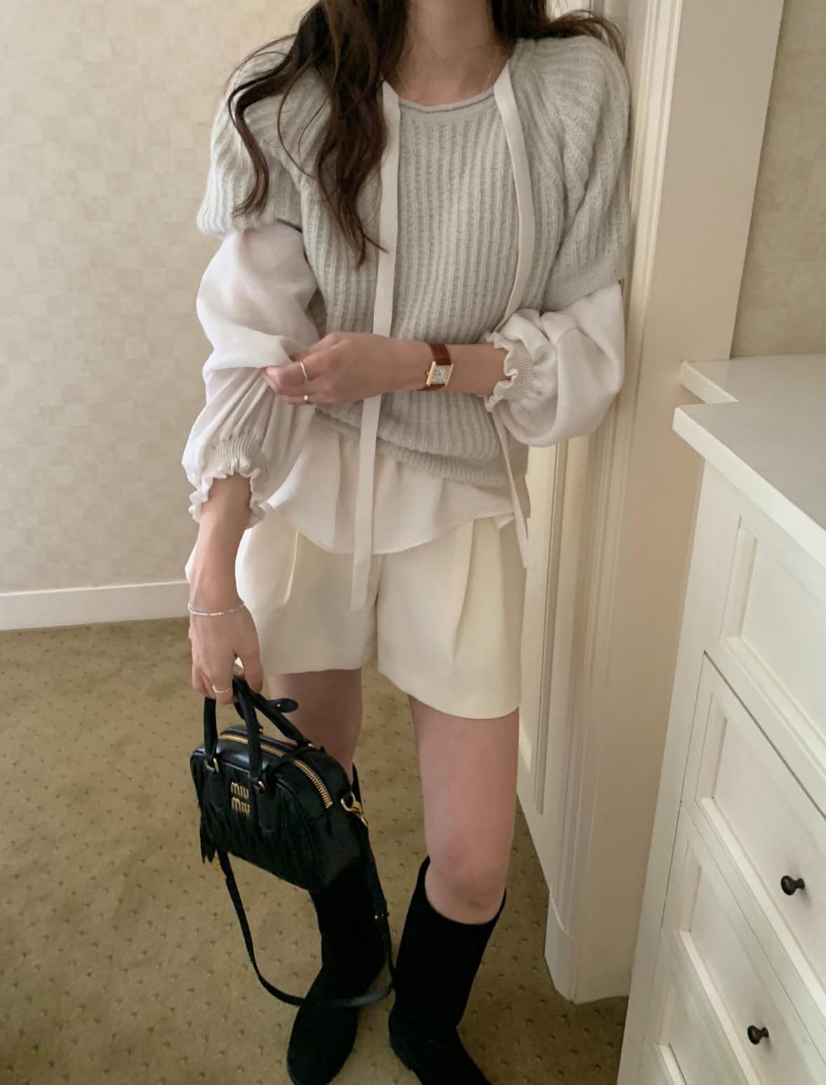 Ribbon Shirring Blouse