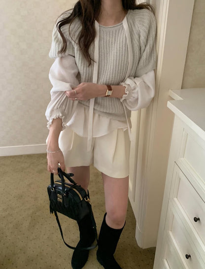 Ribbon Shirring Blouse