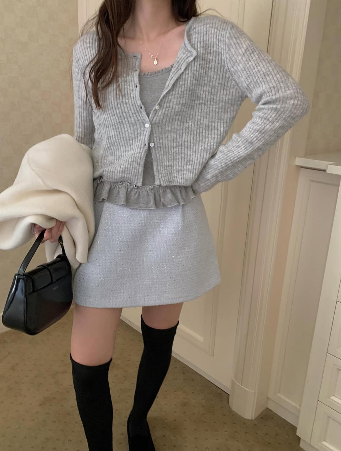 Shimmer Tweed Skort