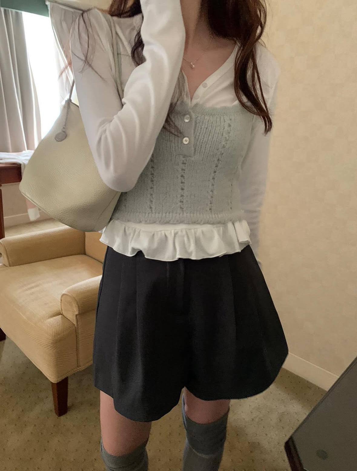 Alpaca Wool Blend Knit Bustier