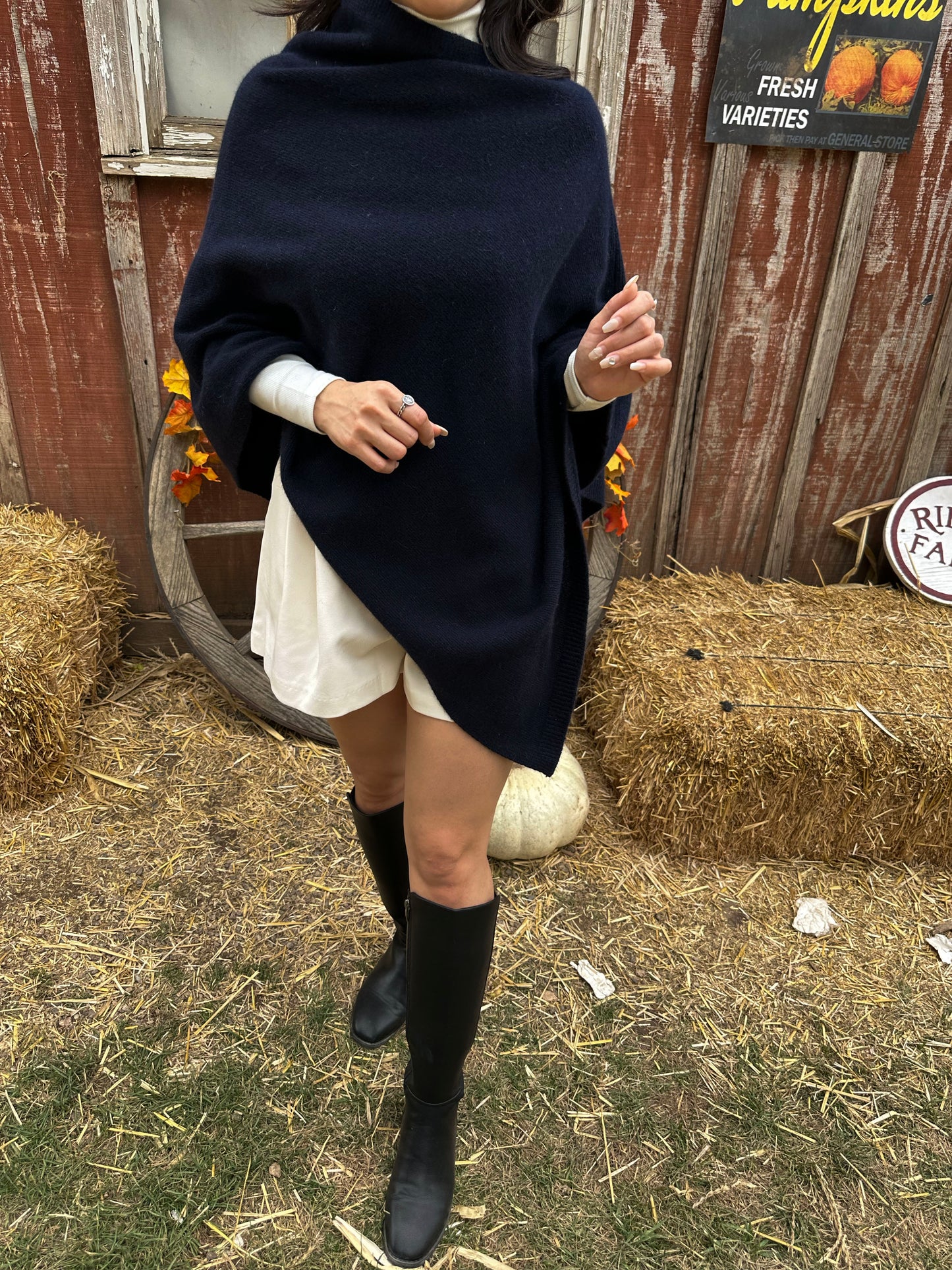 Asymmetric Fox Wool Cape