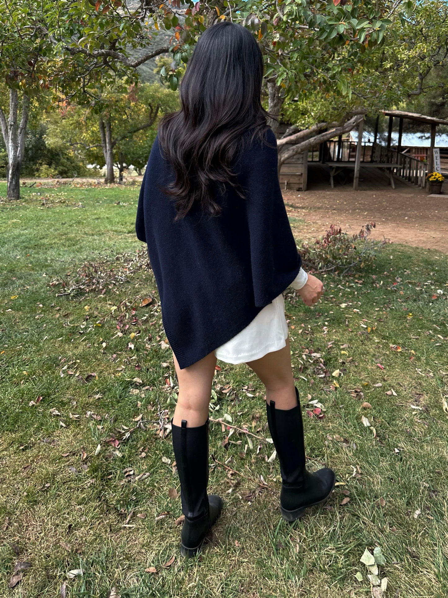 Asymmetric Fox Wool Cape