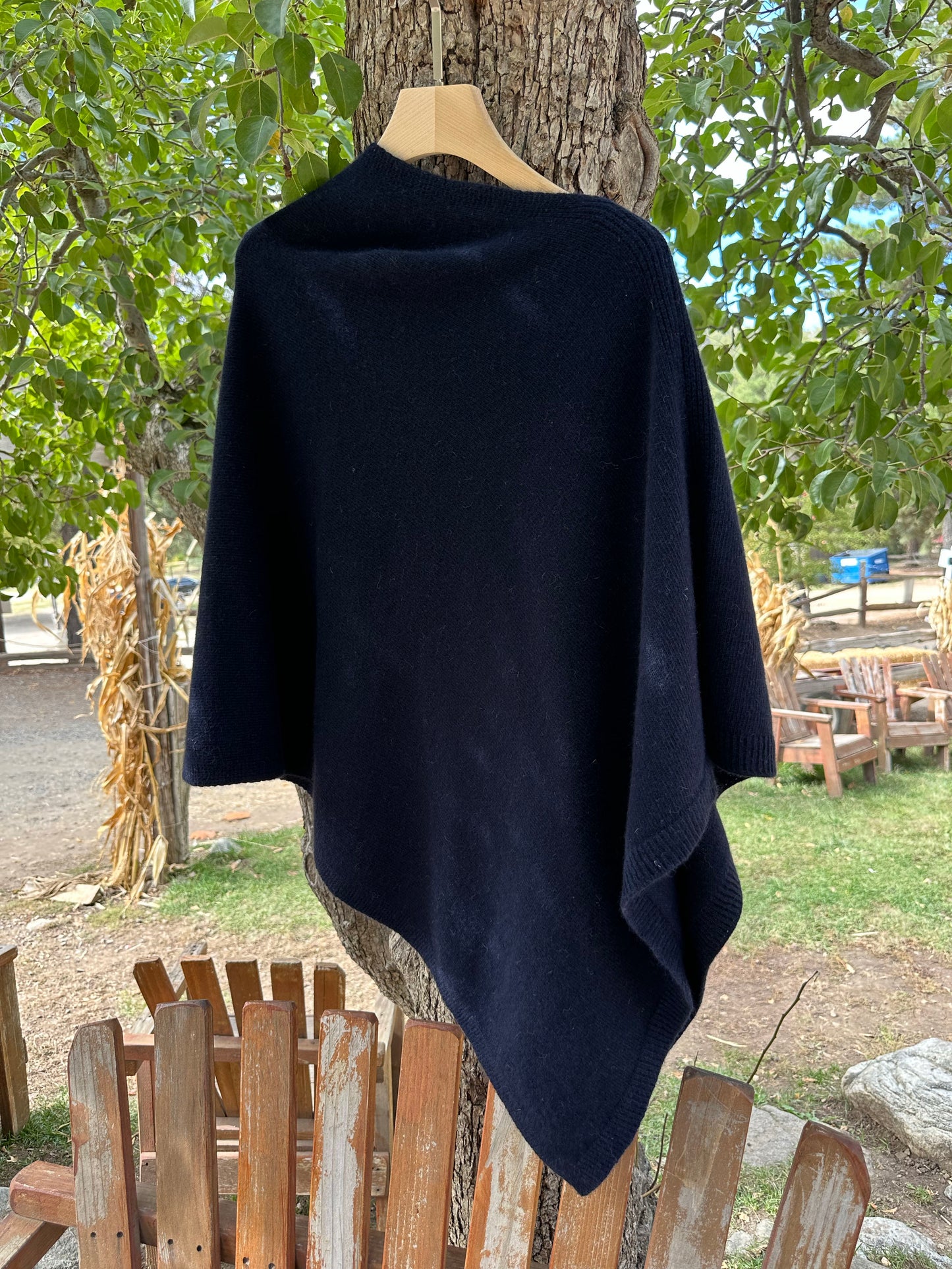 Asymmetric Fox Wool Cape