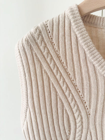 Cable Knit Oversized Vest