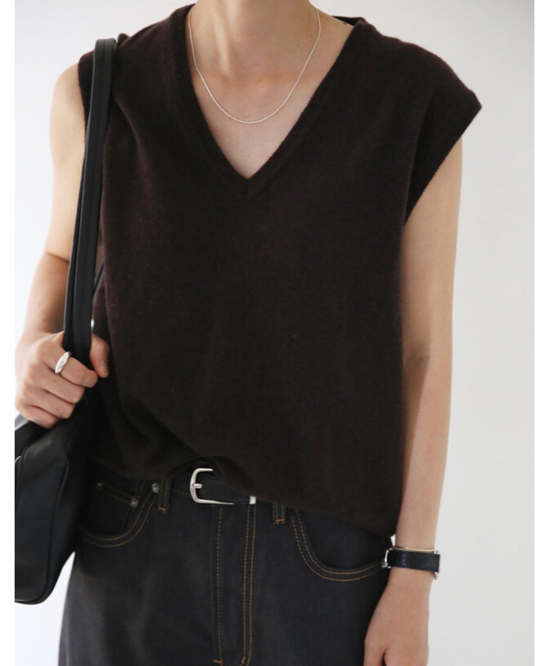 Premium Wool V-Neck Knit Vest
