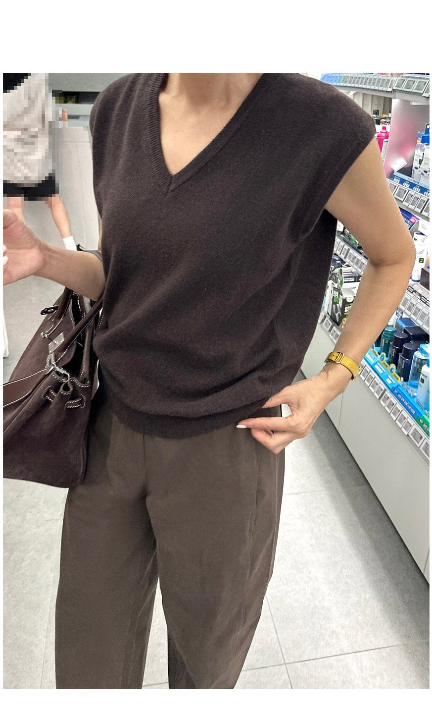 Premium Wool V-Neck Knit Vest