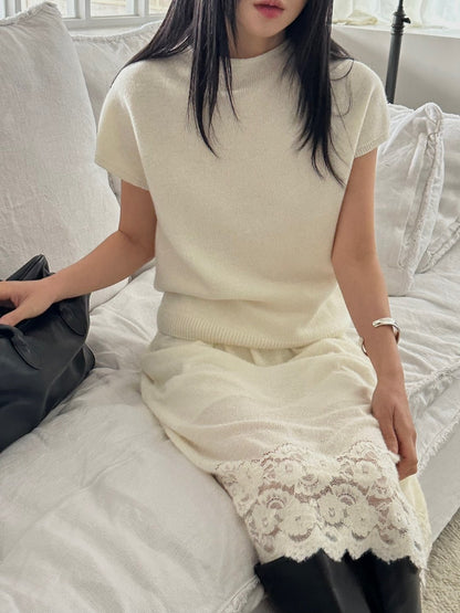 Cap-Sleeve Knit Top