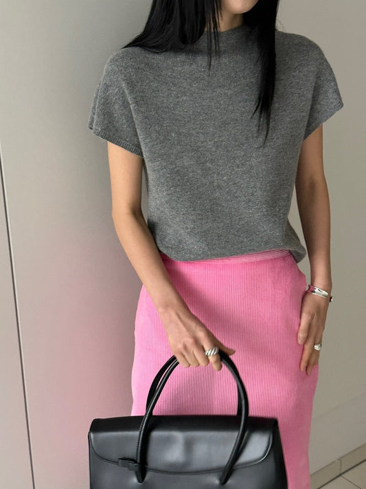 Cap-Sleeve Knit Top