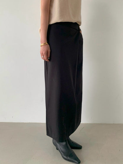 Tailored Long Wrap Skirt