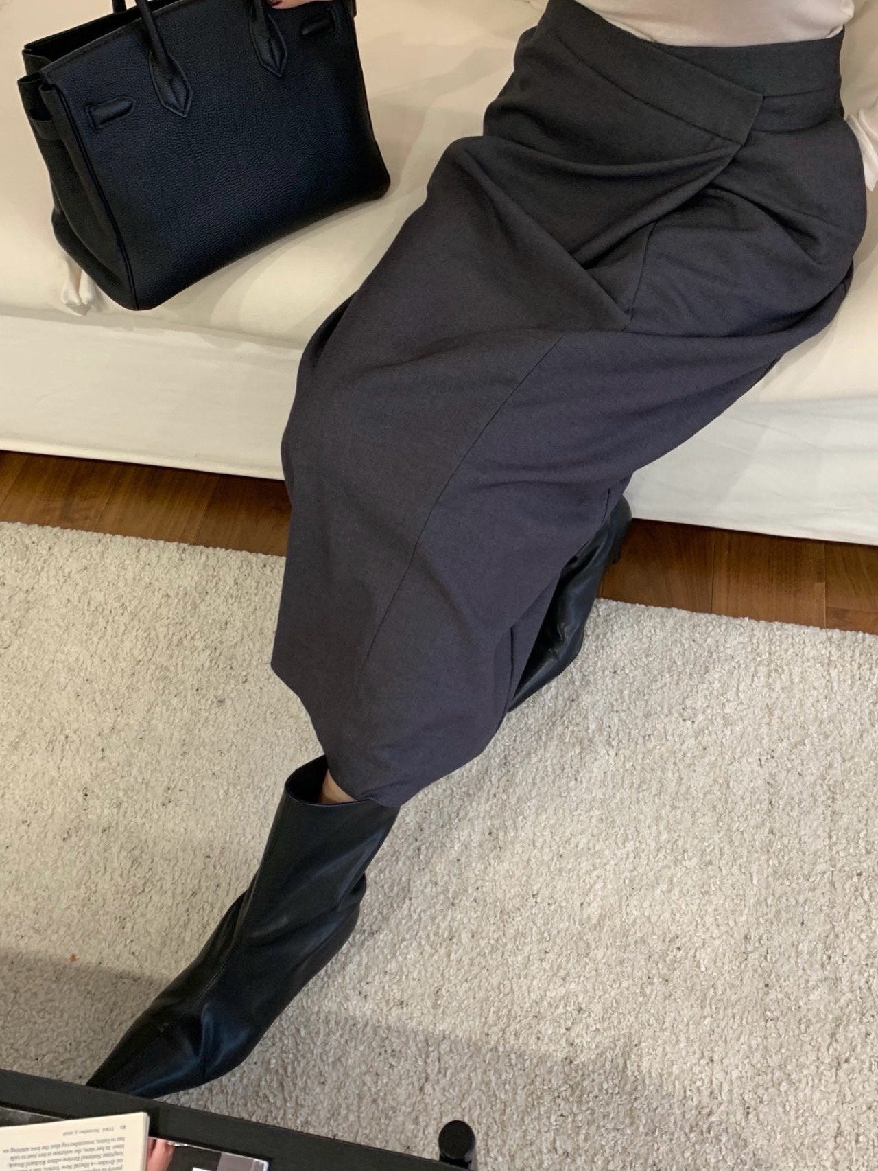 Tailored Long Wrap Skirt