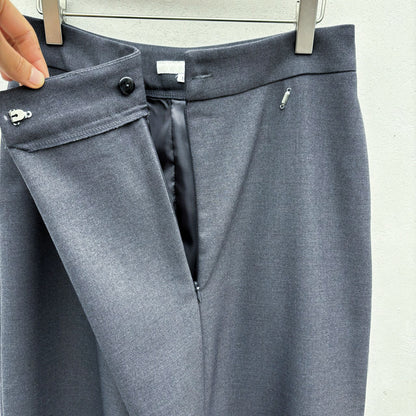 Tailored Long Wrap Skirt