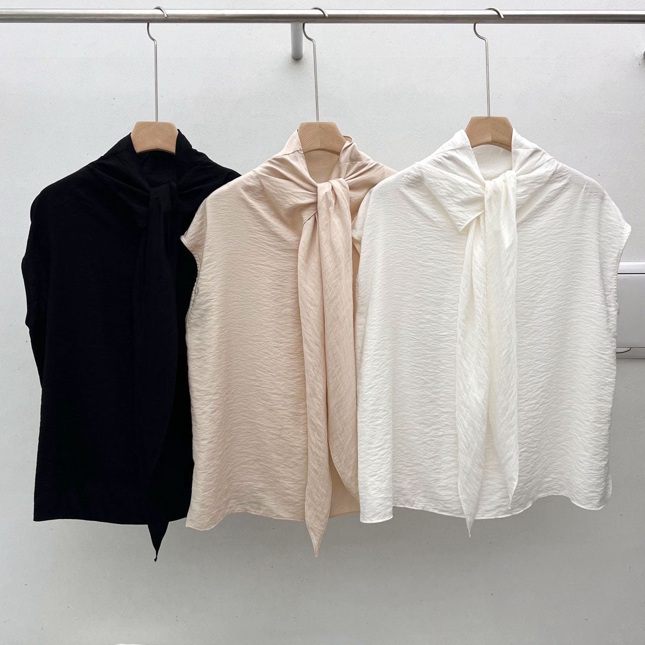 Back-Tie Drape Blouse