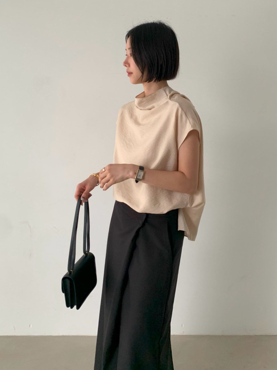 Back-Tie Drape Blouse