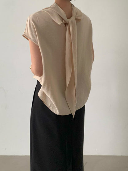 Back-Tie Drape Blouse