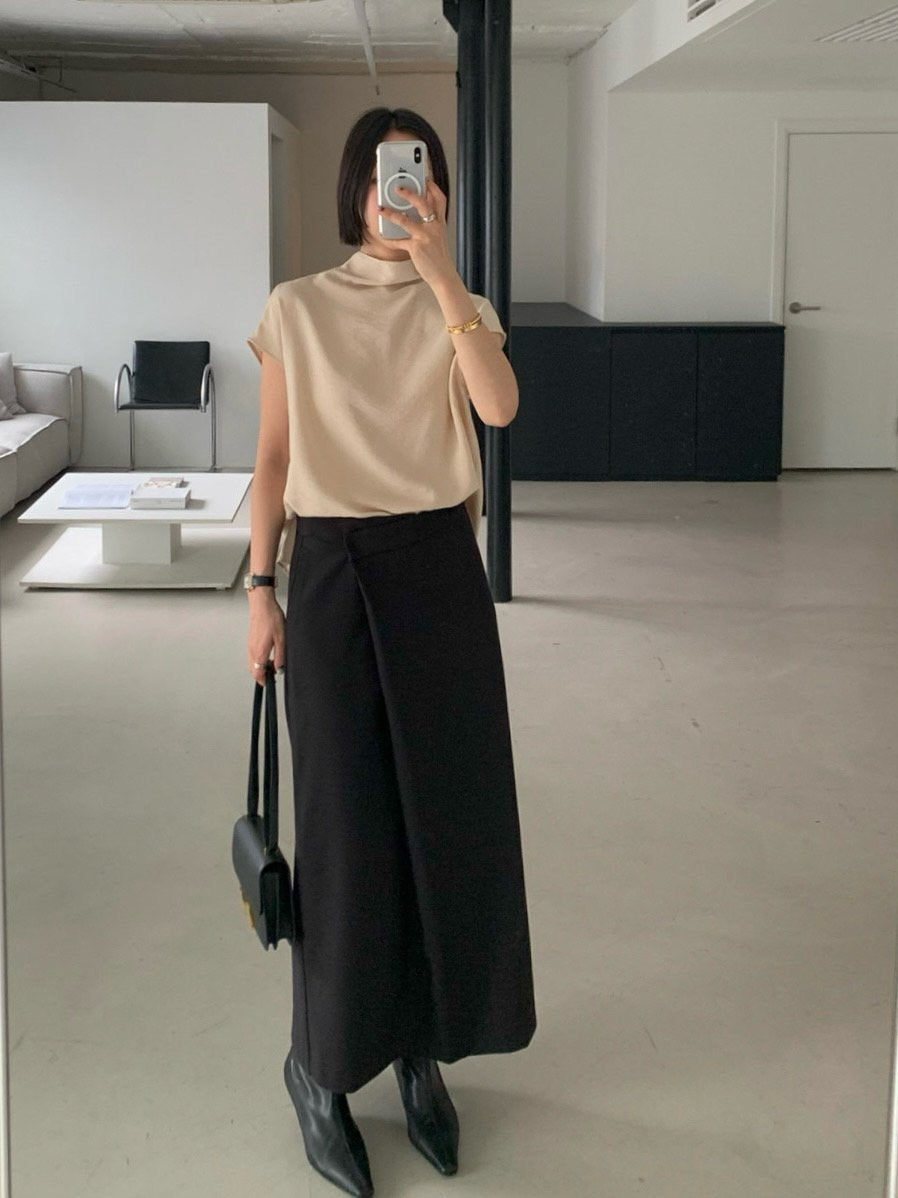 Back-Tie Drape Blouse