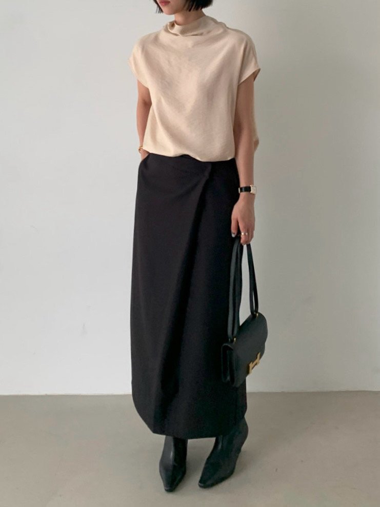 Back-Tie Drape Blouse
