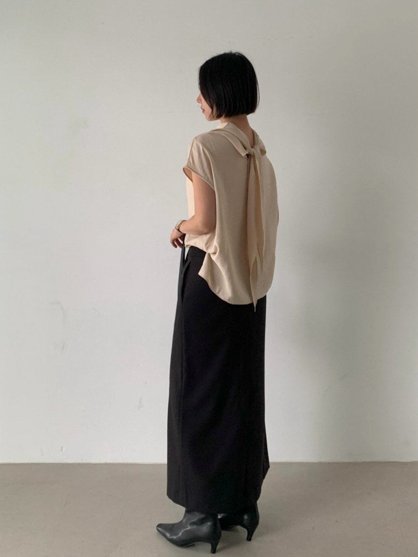 Back-Tie Drape Blouse