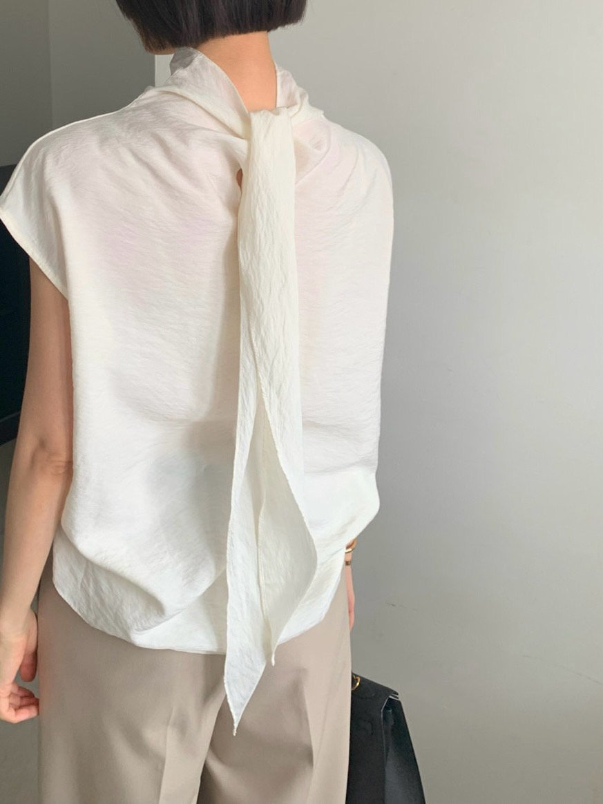 Back-Tie Drape Blouse