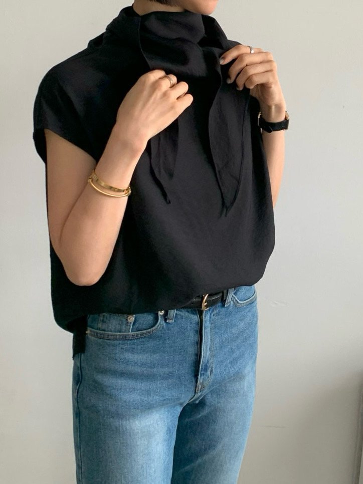 Back-Tie Drape Blouse