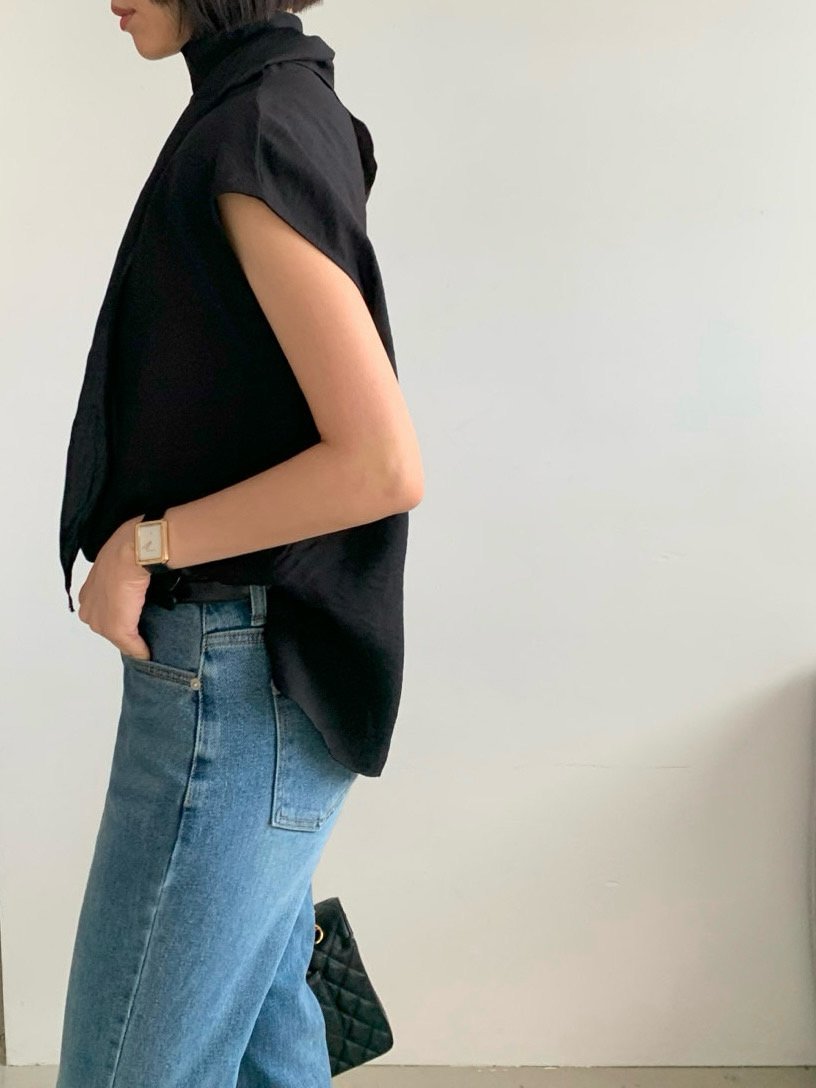 Back-Tie Drape Blouse