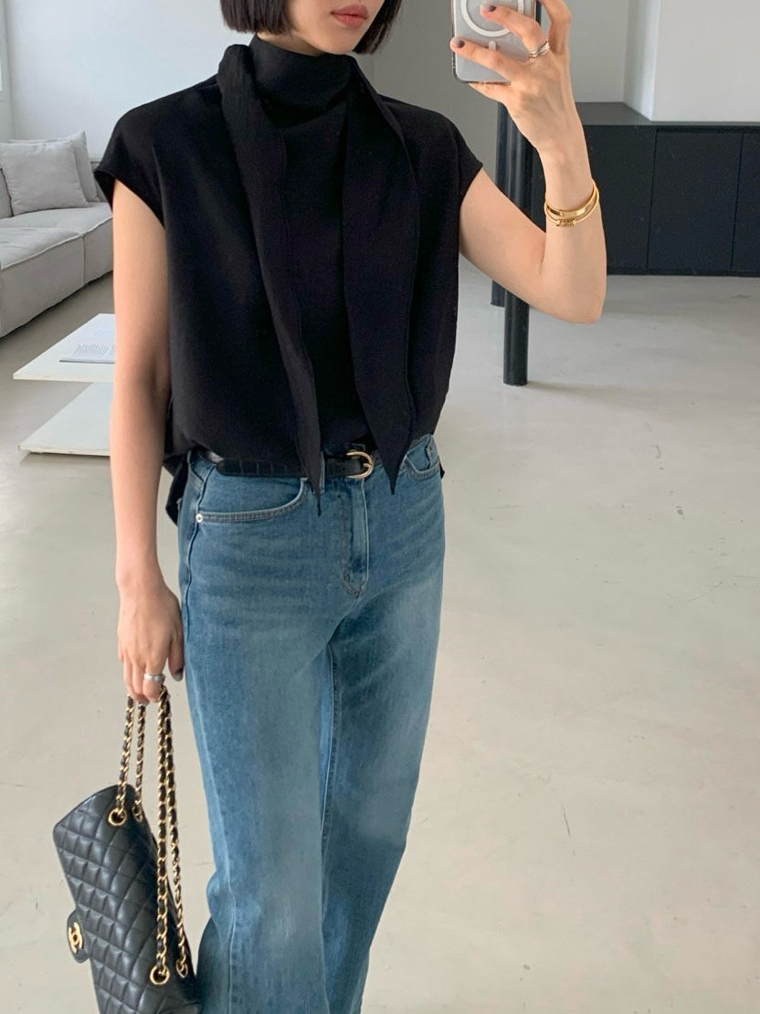 Back-Tie Drape Blouse