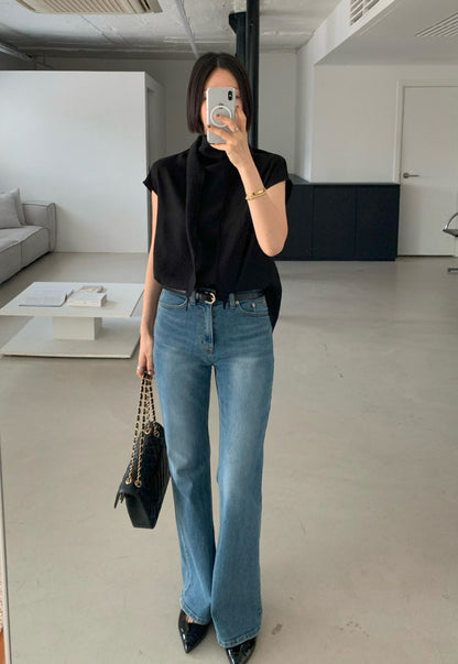 Back-Tie Drape Blouse