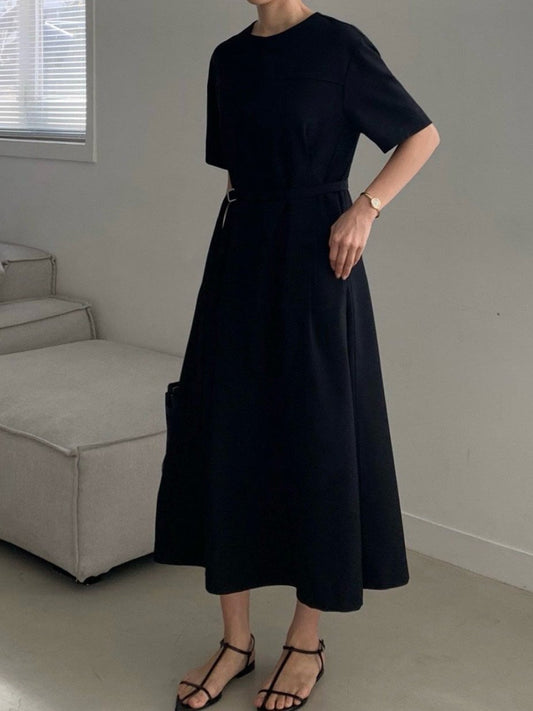 Minimal Belted Midi Dress