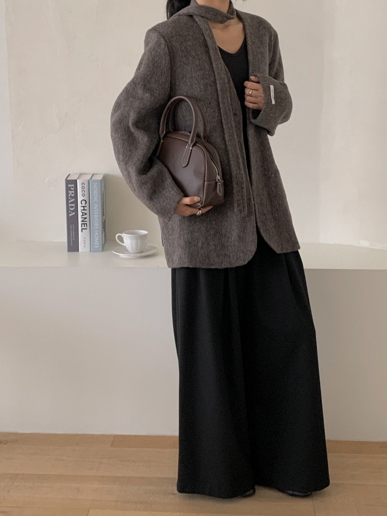 Handmade Belted Oversized Wool Coat Jacket
