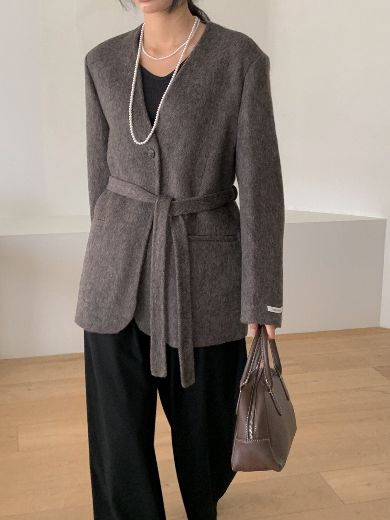 Handmade Belted Oversized Wool Coat Jacket