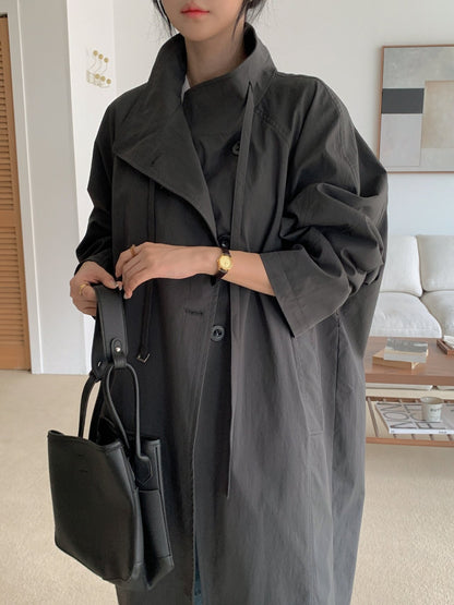 Structured Stand Collar Coat