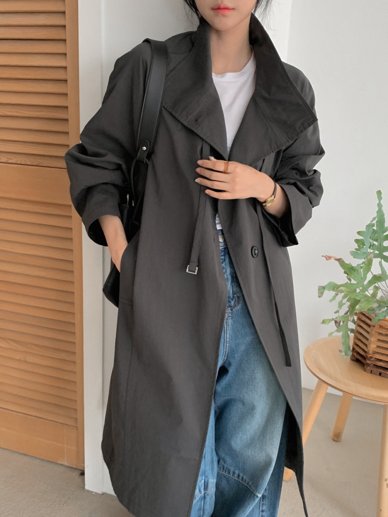 Structured Stand Collar Coat