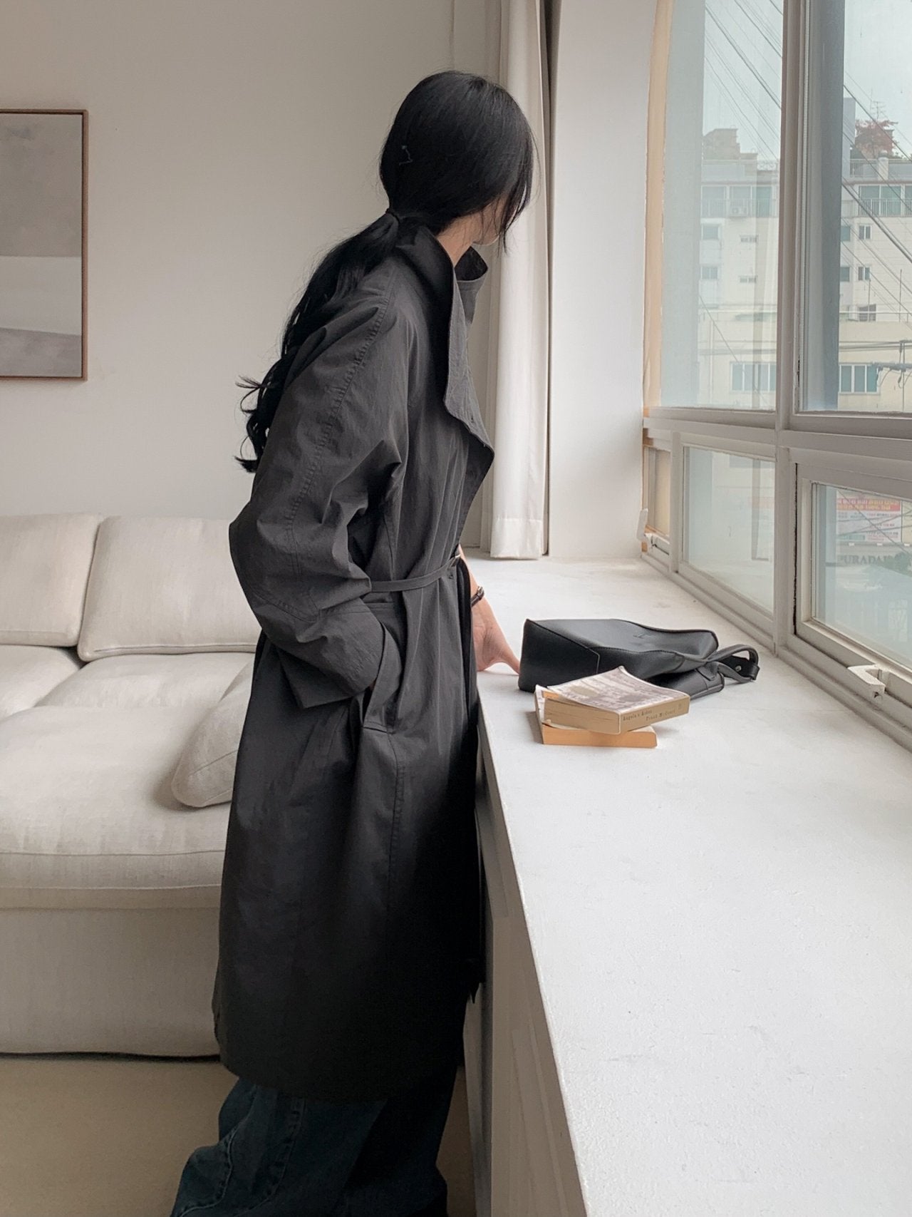 Structured Stand Collar Coat
