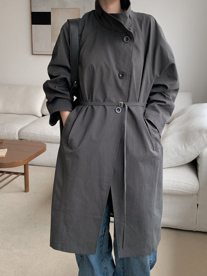 Structured Stand Collar Coat
