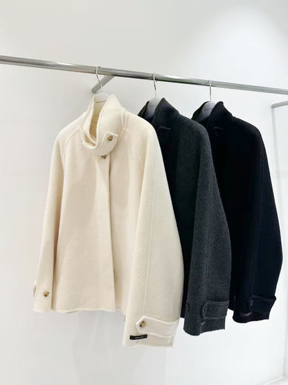Wool Alpaca High Neck Coat