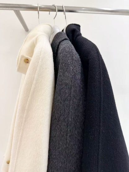 Wool Alpaca High Neck Coat
