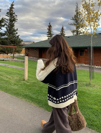 Snowflake Hood Knit Cardigan