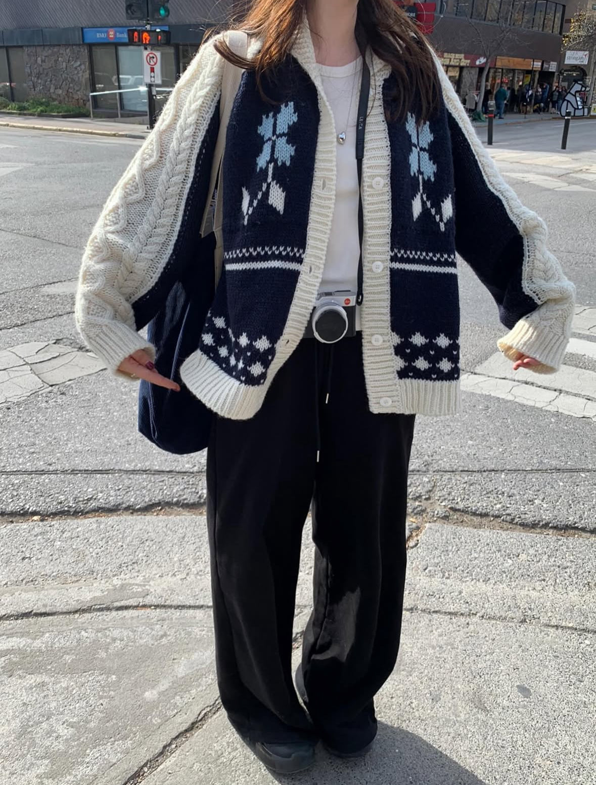 Snowflake Hood Knit Cardigan