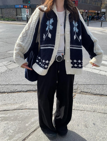 Snowflake Hood Knit Cardigan