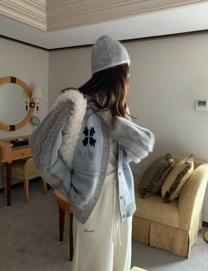 Snowflake Hood Knit Cardigan