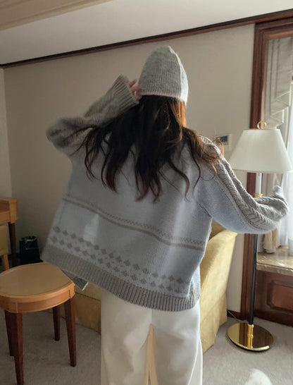 Snowflake Hood Knit Cardigan