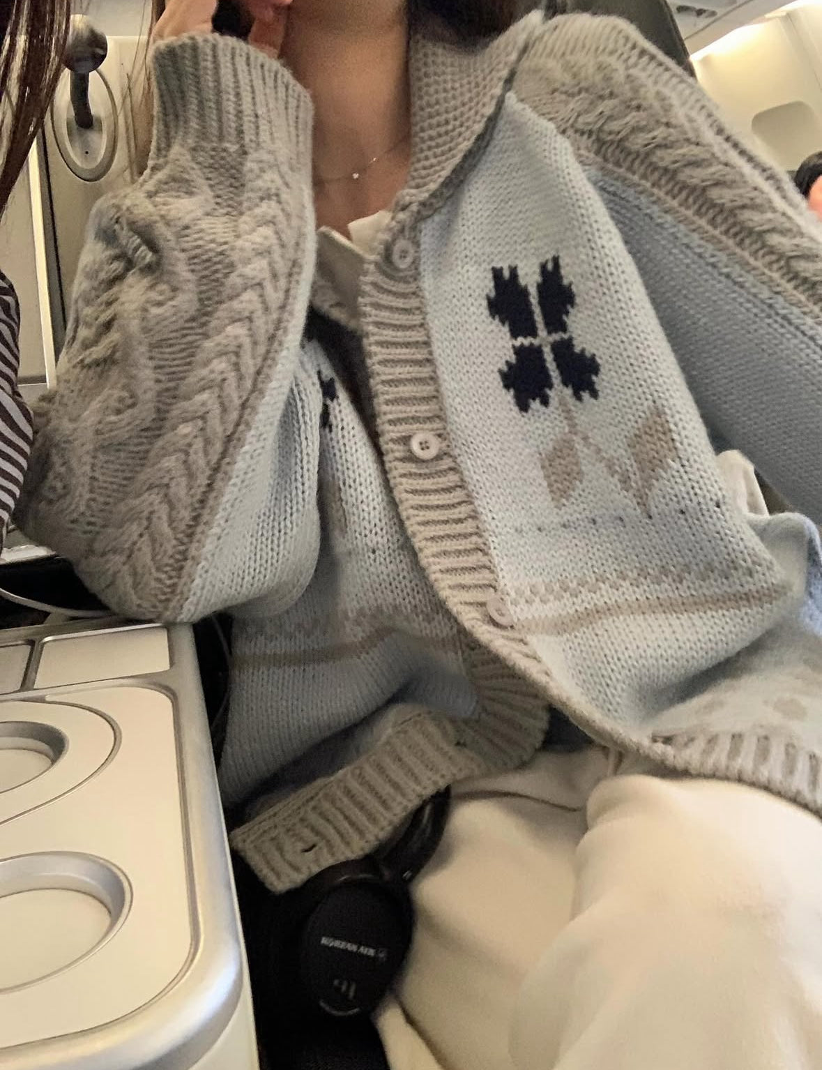 Snowflake Hood Knit Cardigan