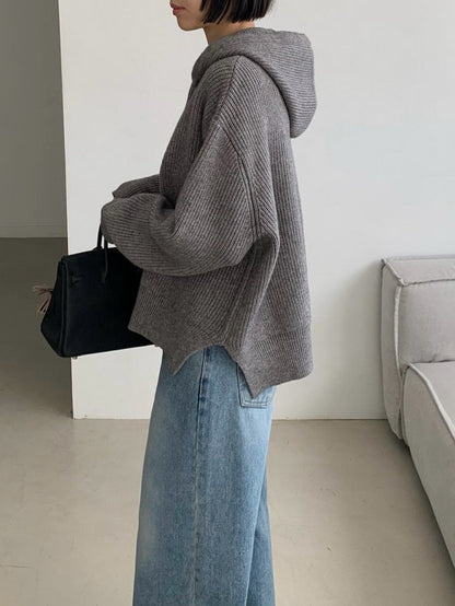 Pure Wool Cozy Rib Hoodie