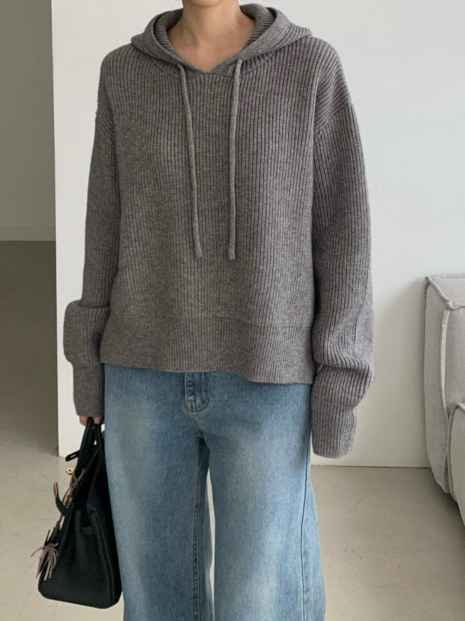 Pure Wool Cozy Rib Hoodie