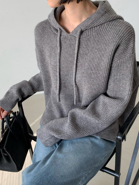 Pure Wool Cozy Rib Hoodie
