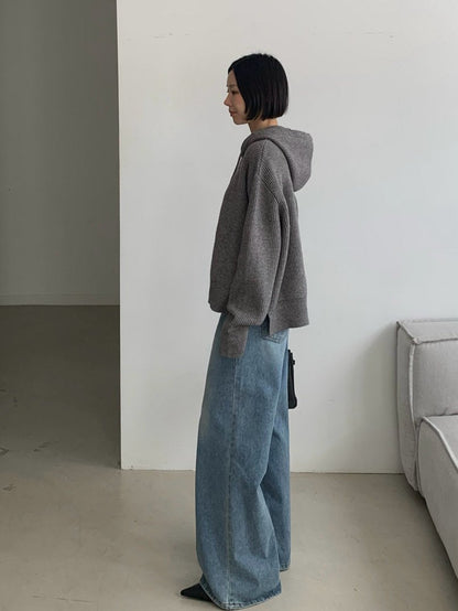 Pure Wool Cozy Rib Hoodie