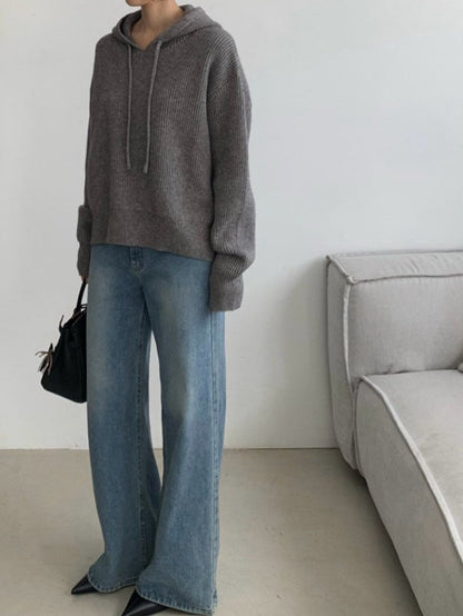 Pure Wool Cozy Rib Hoodie