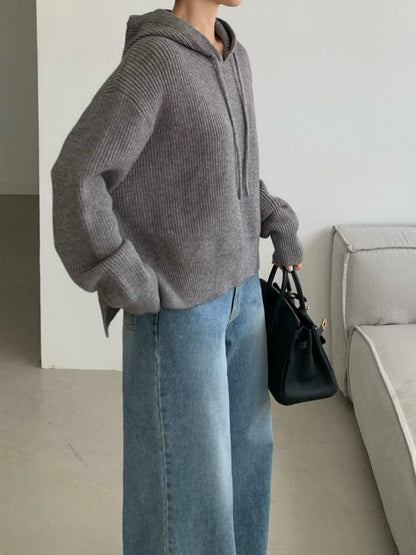 Pure Wool Cozy Rib Hoodie