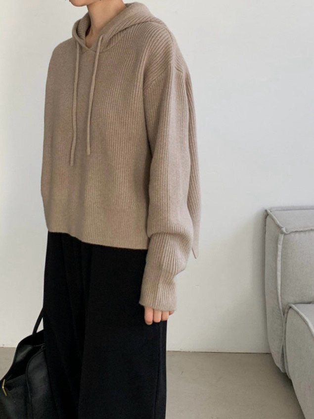 Pure Wool Cozy Rib Hoodie