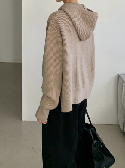 Pure Wool Cozy Rib Hoodie