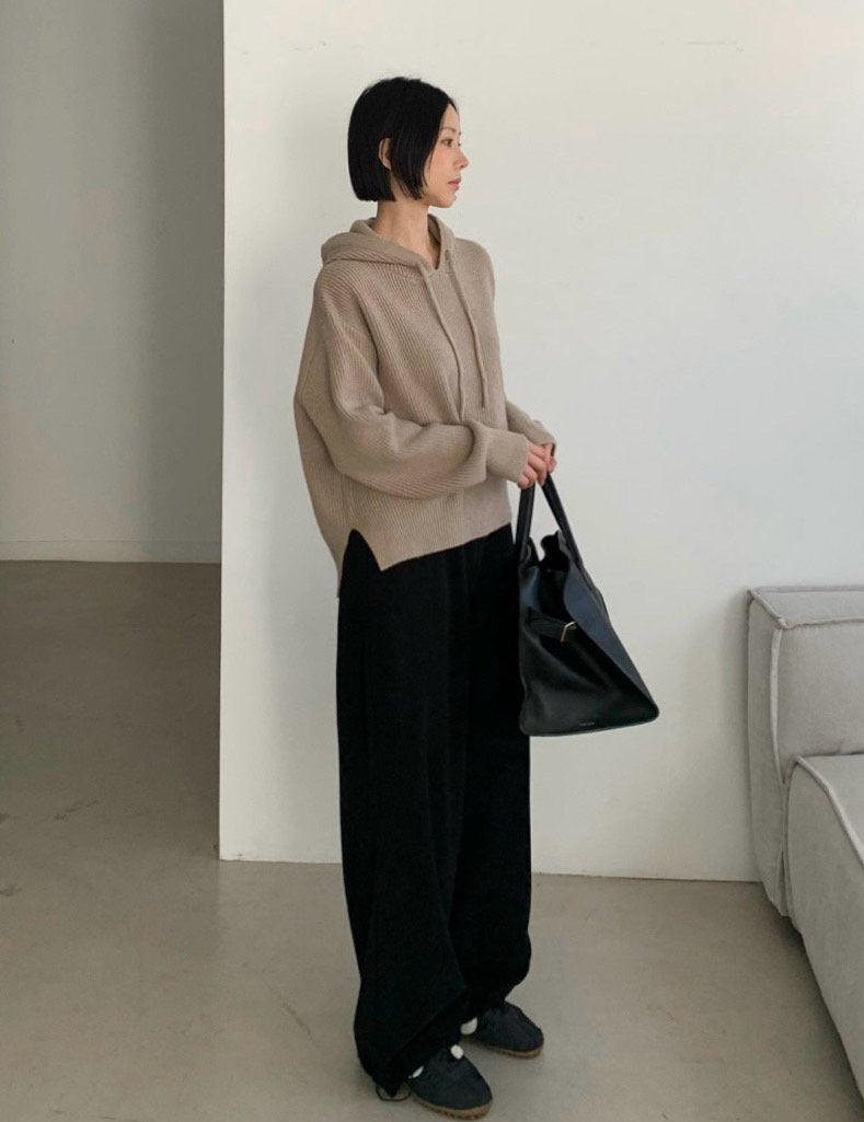 Pure Wool Cozy Rib Hoodie